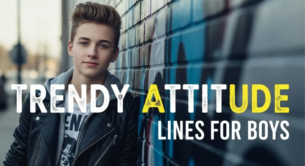Trendy Attitude Lines for Boys