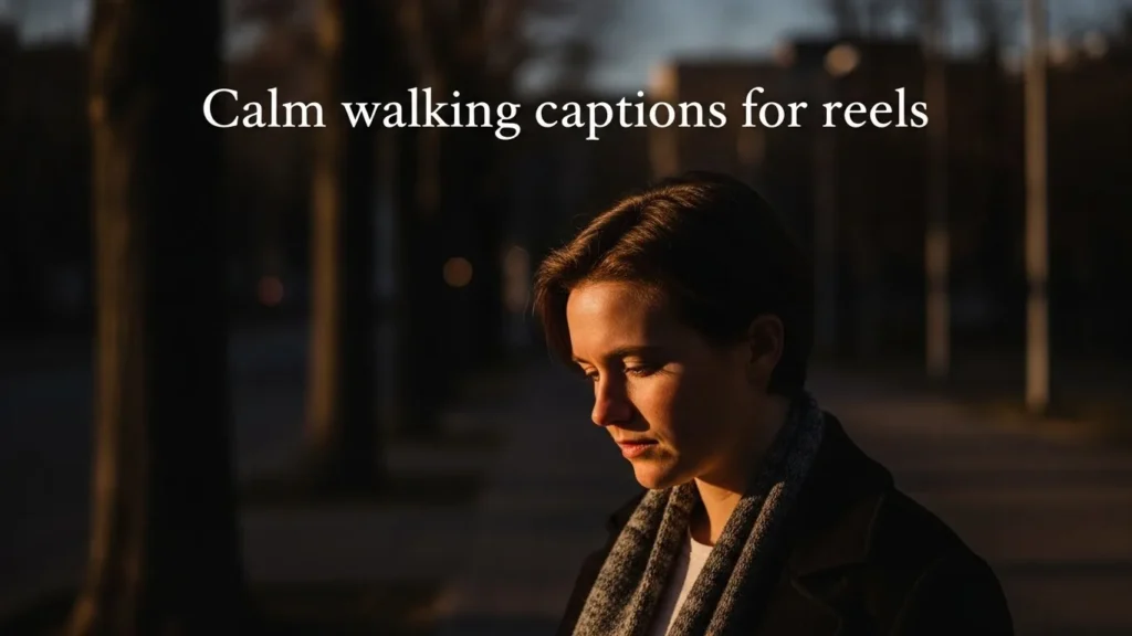 Calm walking captions for reels
