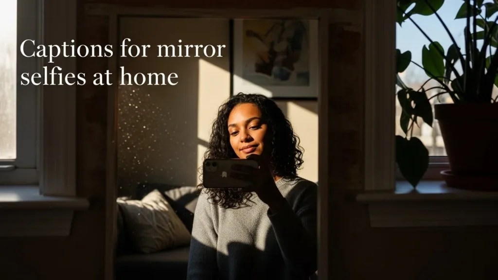 Captions for mirror selfies at home