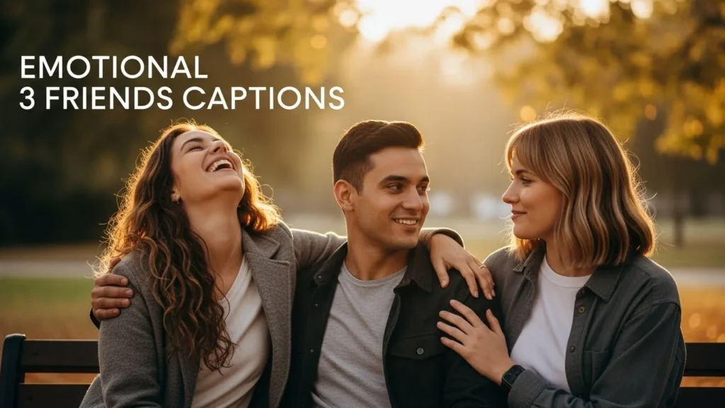 Emotional 3 Friends Captions
