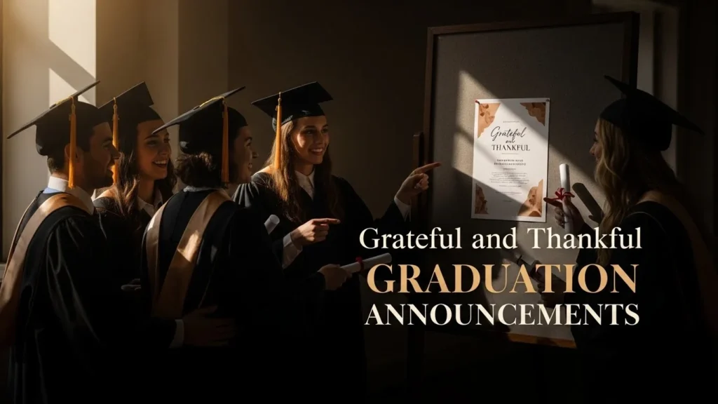 Grateful and Thankful Graduation Announcements