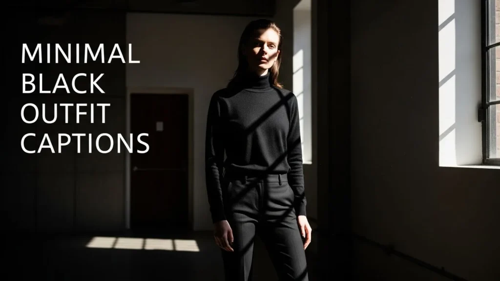 Minimal Black Outfit Captions