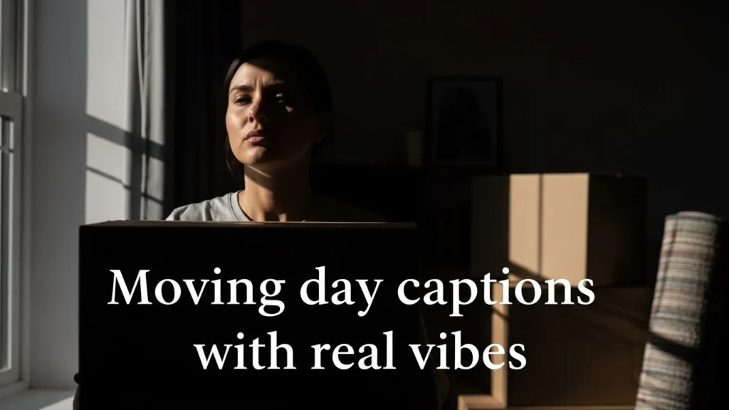 Moving day captions with real vibes