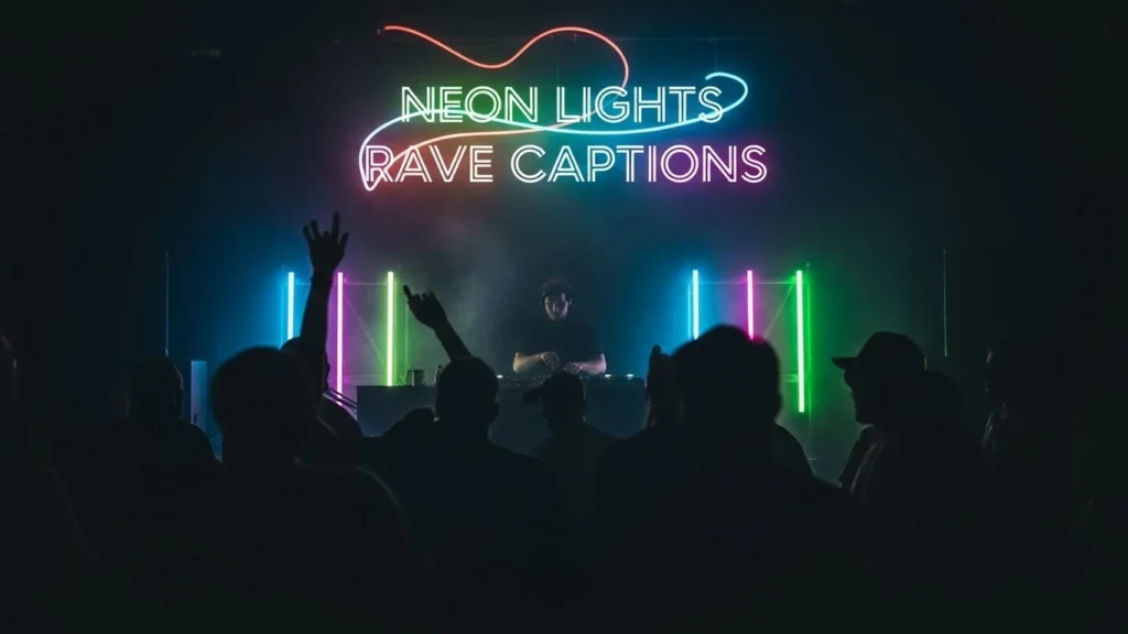 Neon Lights Rave Captions