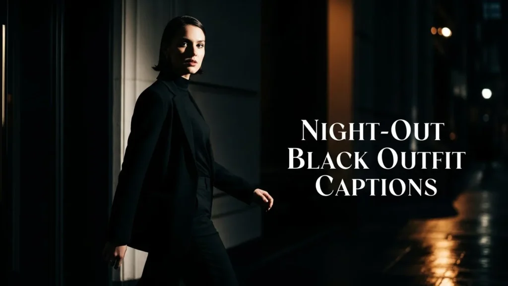 Night-Out Black Outfit Captions