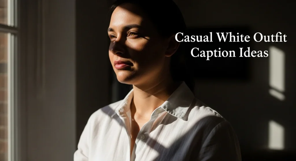Casual White Outfit Caption Ideas