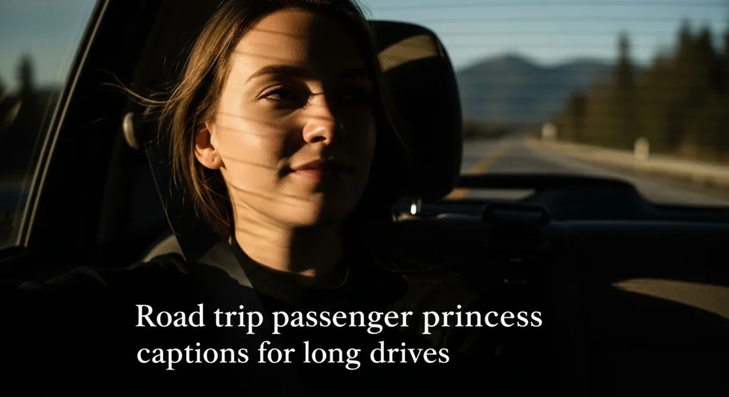Road trip passenger princess captions for long drives