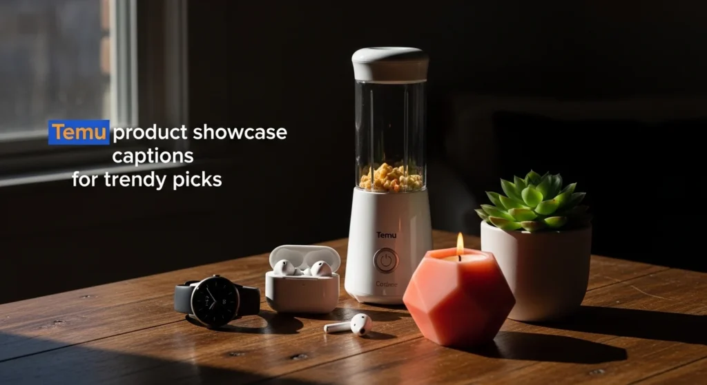 Temu product showcase captions for trendy picks