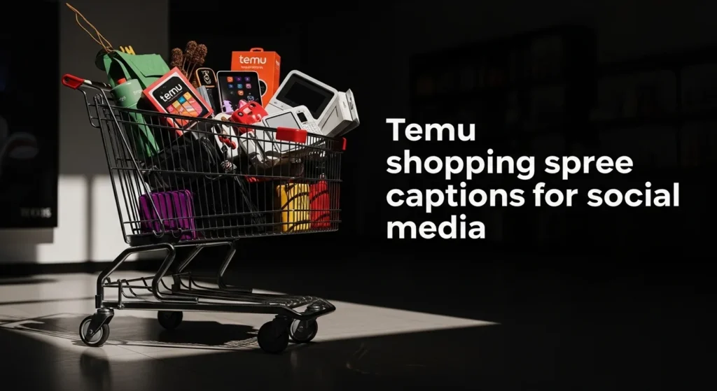 Temu shopping spree captions for social media