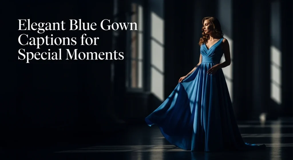 Elegant Blue Gown Captions for Special Moments