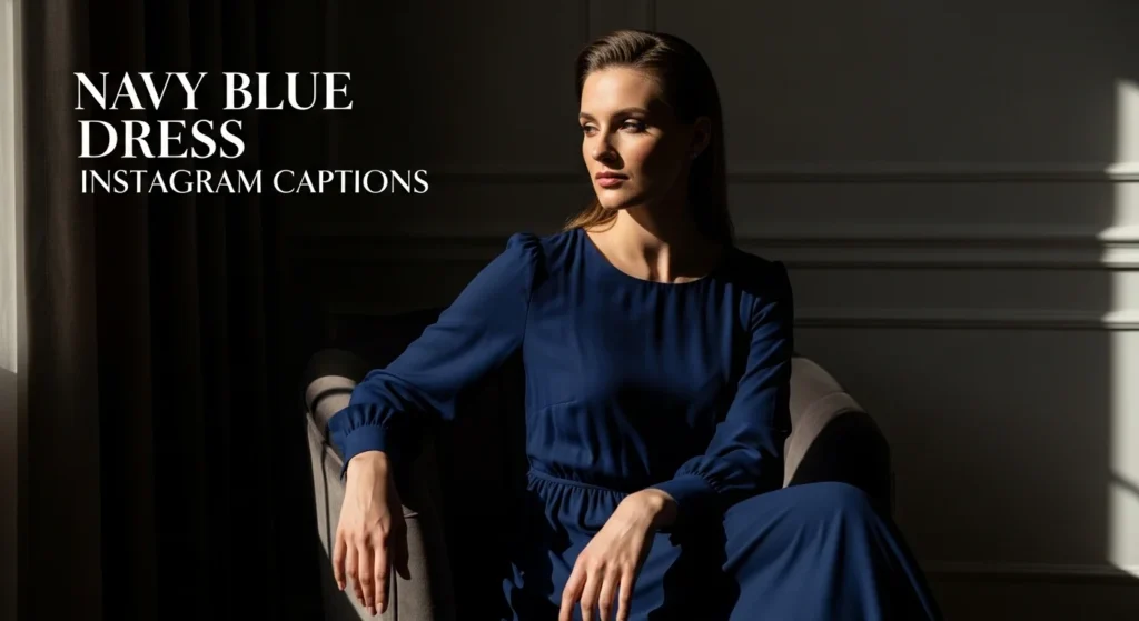 Navy Blue Dress Instagram Captions