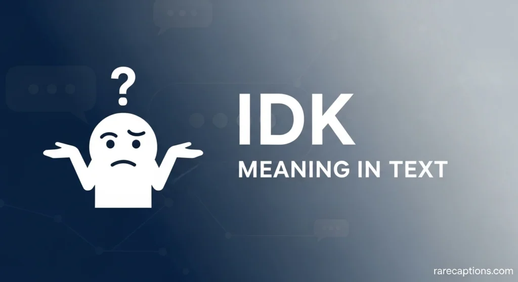IDK Meaning in Text